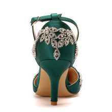 Load image into Gallery viewer, Crystal Queen Shoes Woman Luxury Diamond White High Heels Pumps Wedding Shoes Bridal Elegant Ankle Strap Party Dress Sandals
