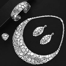 Load image into Gallery viewer, missvikki Nigerian India Russia Wedding Bride Luxury Necklace Dubai 4PCS Dress Jewelry Set for Women Daily Party Cubic Zirconia