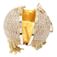 Load image into Gallery viewer, Golden Diamond Tassel Bridal Shoulder Handbag Wristlets Clutch Purse