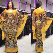 Load image into Gallery viewer, Plus Size African Print Dresses Kanga Clothing Ankara Dresses Danshiki Slim African Bazin Africa Clothes Fairy Dress Robes Gown