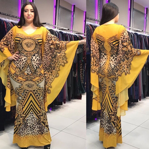 Plus Size African Print Dresses Kanga Clothing Ankara Dresses Danshiki Slim African Bazin Africa Clothes Fairy Dress Robes Gown