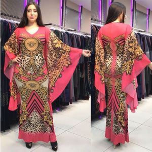 Plus Size African Print Dresses Kanga Clothing Ankara Dresses Danshiki Slim African Bazin Africa Clothes Fairy Dress Robes Gown