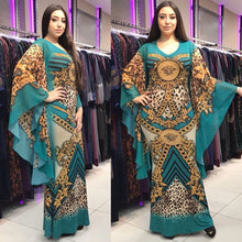 Load image into Gallery viewer, Plus Size African Print Dresses Kanga Clothing Ankara Dresses Danshiki Slim African Bazin Africa Clothes Fairy Dress Robes Gown