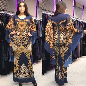 Plus Size African Print Dresses Kanga Clothing Ankara Dresses Danshiki Slim African Bazin Africa Clothes Fairy Dress Robes Gown