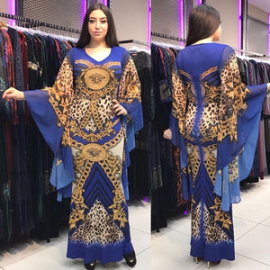 Plus Size African Print Dresses Kanga Clothing Ankara Dresses Danshiki Slim African Bazin Africa Clothes Fairy Dress Robes Gown