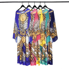 Load image into Gallery viewer, Plus Size African Print Dresses Kanga Clothing Ankara Dresses Danshiki Slim African Bazin Africa Clothes Fairy Dress Robes Gown