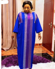 Load image into Gallery viewer, African Dresses for Women 2020 Dashiki Silk Diamonds Stripe Robe Boubou Africaine Femme Africa Maxi Dress African Clothes Ladies