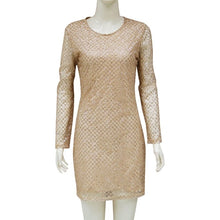 Load image into Gallery viewer, First song Women&#39;s Knitted Hot Diamond Sequined Sexy Dress New2019 Summer O-Neck Tight Long Sleeve Elegant Women&#39;s Dress XL