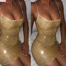 Load image into Gallery viewer, 2020 Fashion New European And African National Style Women Hot Style Europe And The United States Sexy Sequined Strap Dress