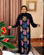 Load image into Gallery viewer, Black Africa Clothing Muslim Long Dress High Quality Fashion African Maxi Dress For Lady Diamonds African Dresses For Women