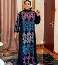 Load image into Gallery viewer, Black Africa Clothing Muslim Long Dress High Quality Fashion African Maxi Dress For Lady Diamonds African Dresses For Women