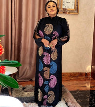 Load image into Gallery viewer, Black Africa Clothing Muslim Long Dress High Quality Fashion African Maxi Dress For Lady Diamonds African Dresses For Women