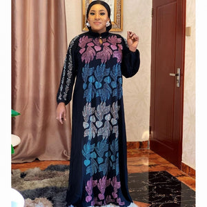 Diamonds Africa Clothing African Maxi Dresses For Women Muslim Long Dress High Quality Fashion African Dress For Lady Robe