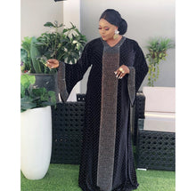 Load image into Gallery viewer, 2020 Autumn Stripe Africa Clothing Muslim Long Maxi Dress High Quality Fashion African Dress For Lady African Dresses For Women