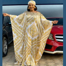 Load image into Gallery viewer, Super Size New African Women&#39;s Dashiki Silk Fashion Loose Embroidery Long Dress African Dress For Women African Clothes