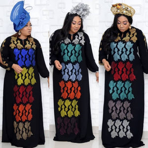 African Dresses For Women Autumn Dashiki Diamond African Clothes Bazin Broder Riche Sexy Slim Robe Evening Long Dress