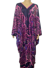 Load image into Gallery viewer, Popular Printed  Bohemian V-neck  silk kaftan maxi dresses européenne vêtements Kuwait Traditional Women dress