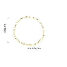 Load image into Gallery viewer, FINE4U N647 Dainty Paperclip Link Chain Necklace for Women Girls Gold Color Choker Necklace Jewelry Gifts