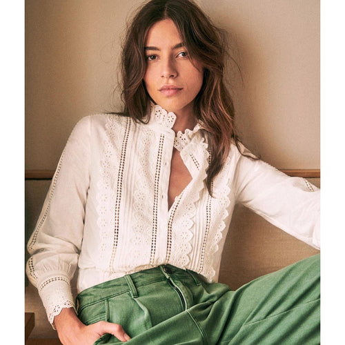 Lace Embroidery Chic Blouse Women Casual 2020 Long Sleeve Turtleneck Elegant White Shirts Tops Summer Autumn Vintage Blouses