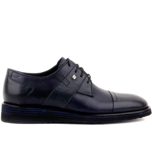 Fosco-Navy Blue Leather Men 'S Casual Shoes