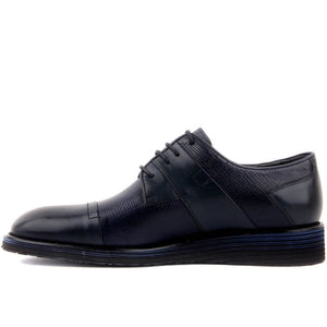 Fosco-Navy Blue Leather Men 'S Casual Shoes