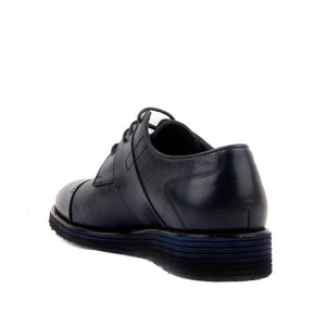 Fosco-Navy Blue Leather Men 'S Casual Shoes