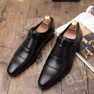 Men's Shoes Casual Natural Leather Men's Formal Fashion Laceless Comfortable Social Designer Waterproof Casual Leather Shoes