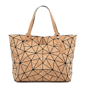 Fashion brand female shoulder bag 2pcs set Women's large-capacity Handbag New geometric diamond wood grain chain tote bag