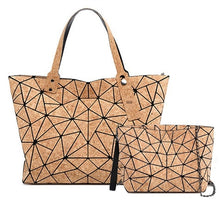 Load image into Gallery viewer, Fashion brand female shoulder bag 2pcs set Women&#39;s large-capacity Handbag New geometric diamond wood grain chain tote bag
