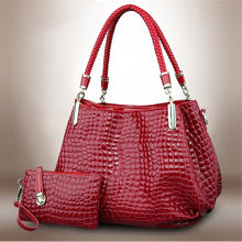 Load image into Gallery viewer, Women&#39;s Bag Luxury Crocodile Pattern Shoulder Bag Brand Designer Large Capacity Shoulder Messenger Bag 2pcs Set