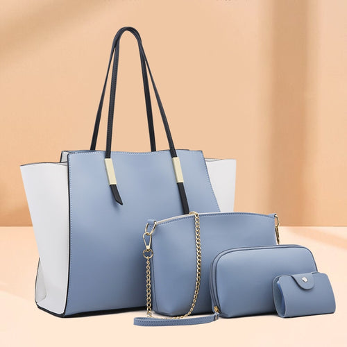 Famous Brand Women Composite Bag Top-Handle Bags Fashion Lady Shoulder Bag Handbag Set PU Leather Bag Women's Handbags 4pcs/set