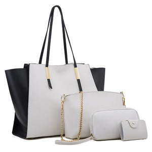 Famous Brand Women Composite Bag Top-Handle Bags Fashion Lady Shoulder Bag Handbag Set PU Leather Bag Women's Handbags 4pcs/set