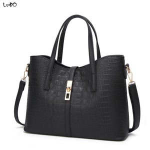 LUCDO Fashion Crocodile Composite Bag 3 PCS Women's Designer Handbags Sets Pu Leather Crossbody Bags For Women 2020 Sac A Main