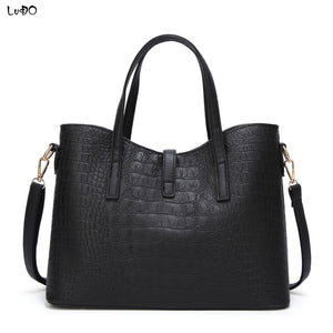 LUCDO Fashion Crocodile Composite Bag 3 PCS Women's Designer Handbags Sets Pu Leather Crossbody Bags For Women 2020 Sac A Main
