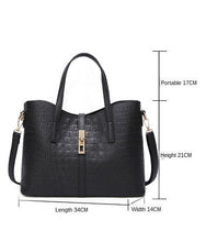 Load image into Gallery viewer, LUCDO Fashion Crocodile Composite Bag 3 PCS Women&#39;s Designer Handbags Sets Pu Leather Crossbody Bags For Women 2020 Sac A Main