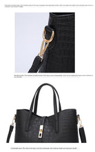Load image into Gallery viewer, LUCDO Fashion Crocodile Composite Bag 3 PCS Women&#39;s Designer Handbags Sets Pu Leather Crossbody Bags For Women 2020 Sac A Main