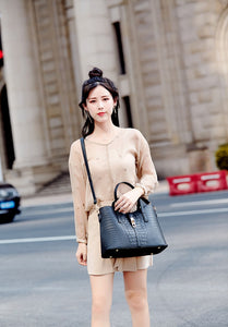 LUCDO Fashion Crocodile Composite Bag 3 PCS Women's Designer Handbags Sets Pu Leather Crossbody Bags For Women 2020 Sac A Main