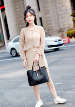 Load image into Gallery viewer, LUCDO Fashion Crocodile Composite Bag 3 PCS Women&#39;s Designer Handbags Sets Pu Leather Crossbody Bags For Women 2020 Sac A Main