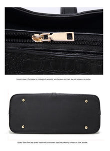 LUCDO Fashion Crocodile Composite Bag 3 PCS Women's Designer Handbags Sets Pu Leather Crossbody Bags For Women 2020 Sac A Main