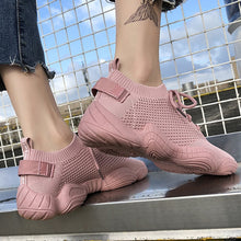Load image into Gallery viewer, 2020 Mesh Sneakers Women Vulcanized Shoes Lace-Up Solid Flat Platform Spring Autumn Outdoor Pink White Wedges Shoes for Women
