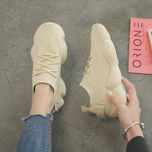 Load image into Gallery viewer, 2020 Mesh Sneakers Women Vulcanized Shoes Lace-Up Solid Flat Platform Spring Autumn Outdoor Pink White Wedges Shoes for Women