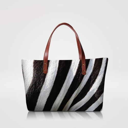 Dispalang Brand Women Shoulder Bag High Quality Women's Handbags Black White Striped Top-Handle Bags Ladies Large Handbag