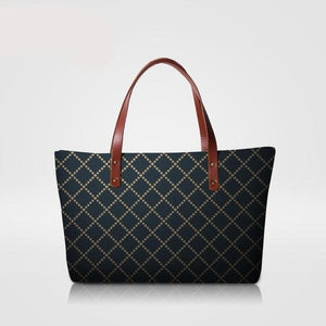 Dispalang Brand Women Shoulder Bag High Quality Women's Handbags Black White Striped Top-Handle Bags Ladies Large Handbag