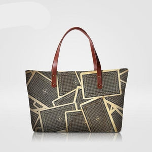 Dispalang Brand Women Shoulder Bag High Quality Women's Handbags Black White Striped Top-Handle Bags Ladies Large Handbag