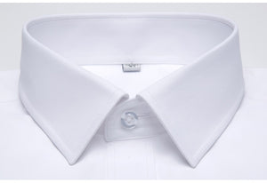 Men's Long Sleeve Standard-fit Solid Basic Dress Shirt Patch Single Pocket High-quality Formal Social White Work Office Shirts