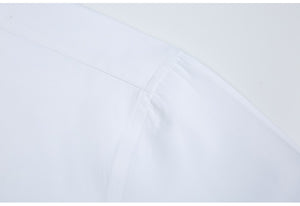 Men's Long Sleeve Standard-fit Solid Basic Dress Shirt Patch Single Pocket High-quality Formal Social White Work Office Shirts