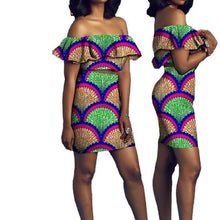 Load image into Gallery viewer, African Short Sleeves Print Tops and Skirt Sets for Women Bazin Riche African Clothing 2 Pieces Skirt Set Customize Wear A722627