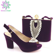 Load image into Gallery viewer, 2021 Shoes and Bag Sets Fuchsia Color African Shoes with Matching Bag High Quality Women Wedding Shoe and Bag To Match for Party