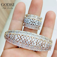 Load image into Gallery viewer, GODKI Big Fashion Luxury Bold African Bangle Ring Set For Women Cubic Zircon Pave Party Wedding Saudi Arabic Dubai Jewelry Sets