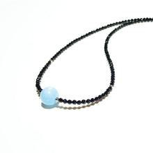 Load image into Gallery viewer, Lily Jewelry Choker Necklace Black Spinel Aquamarine 925 Sterling Silver 15-20&#39;&#39; Drop Shipping